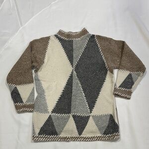 Geometric Pattern Women's Turtleneck Sweater